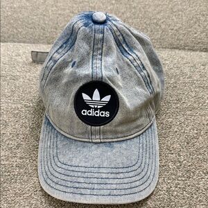 adidas Light Blue Denim Trefoil Patch Baseball Cap